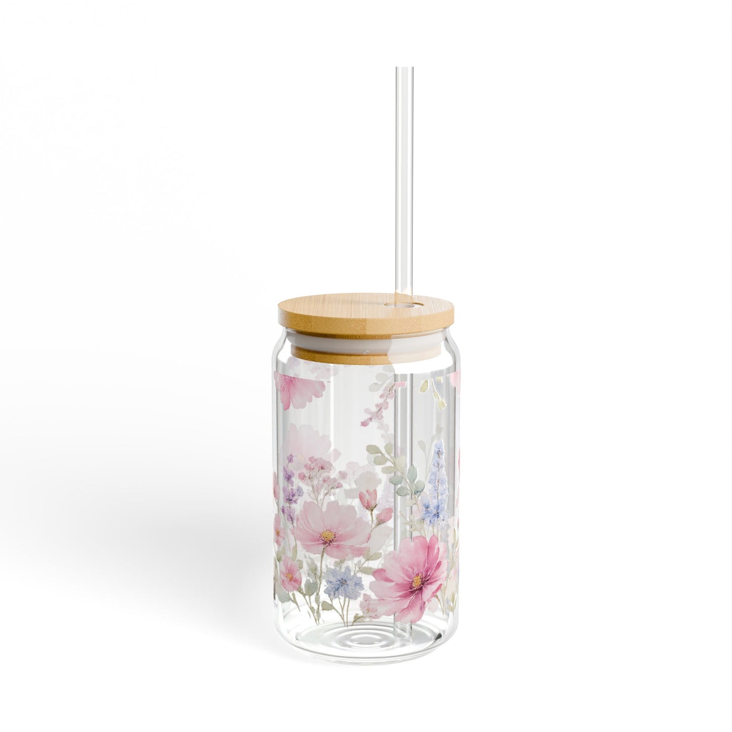 Pink Watercolor - Glass Can