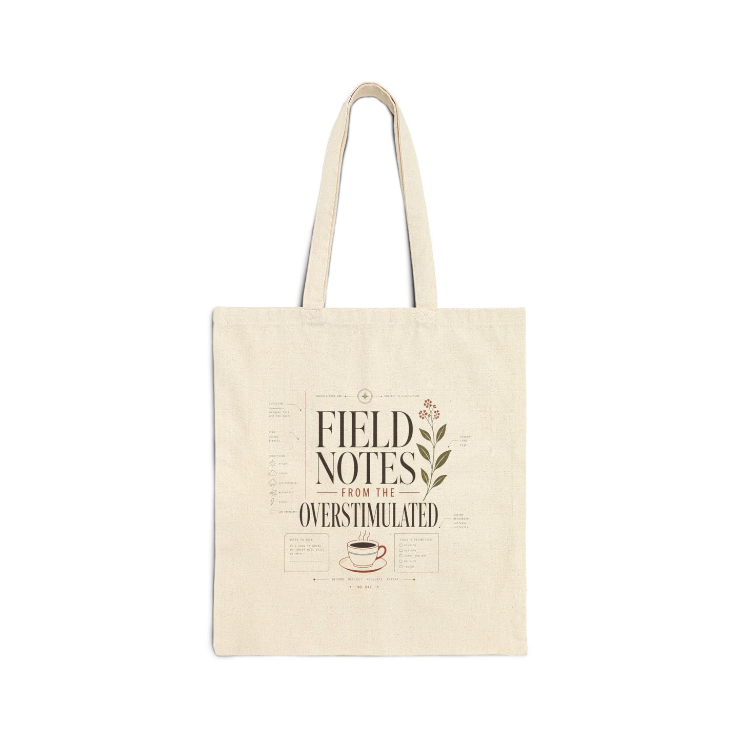 "Field Notes From The Overstimulated" Tote