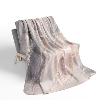Manta Sherpa Mármol Rosa