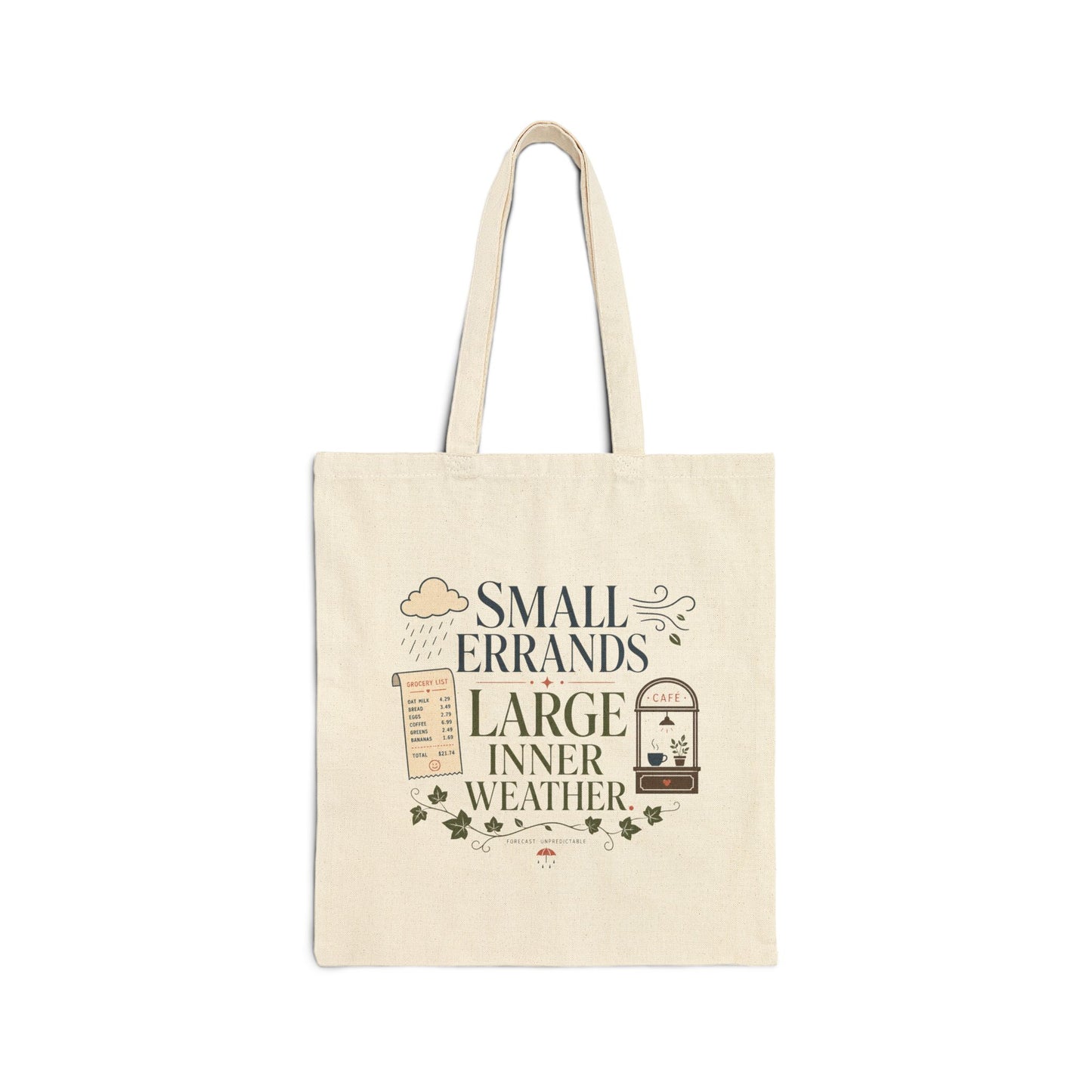 "Small Errands Inner Weather" Tote