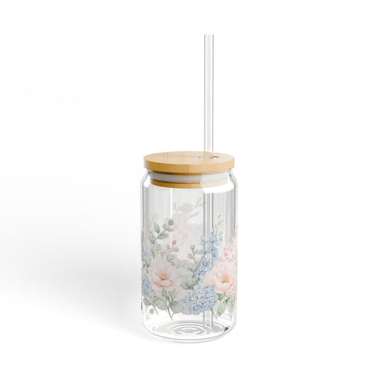 Blue Watercolor - Glass Can
