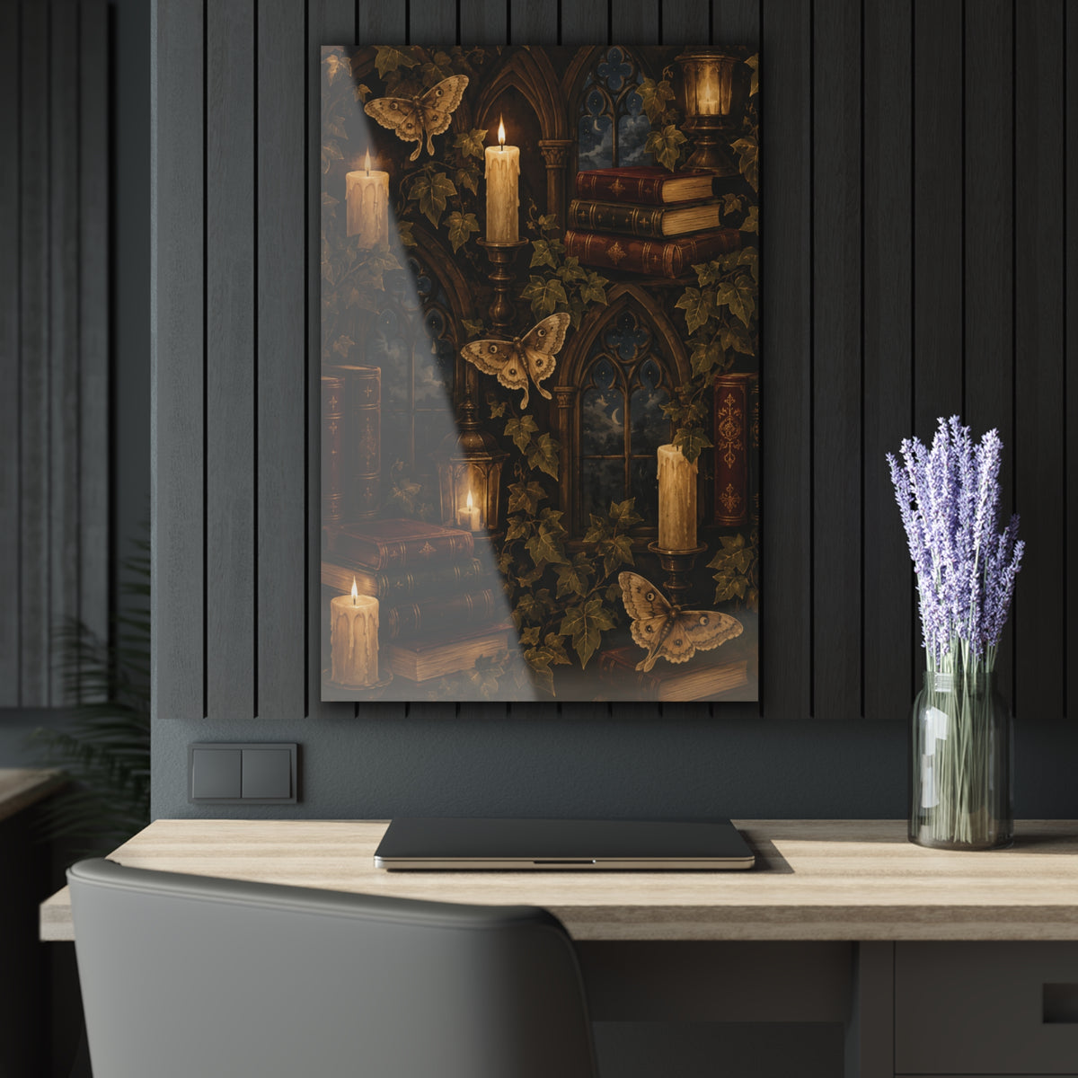 Library Candlelight - Acrylic Glass Art