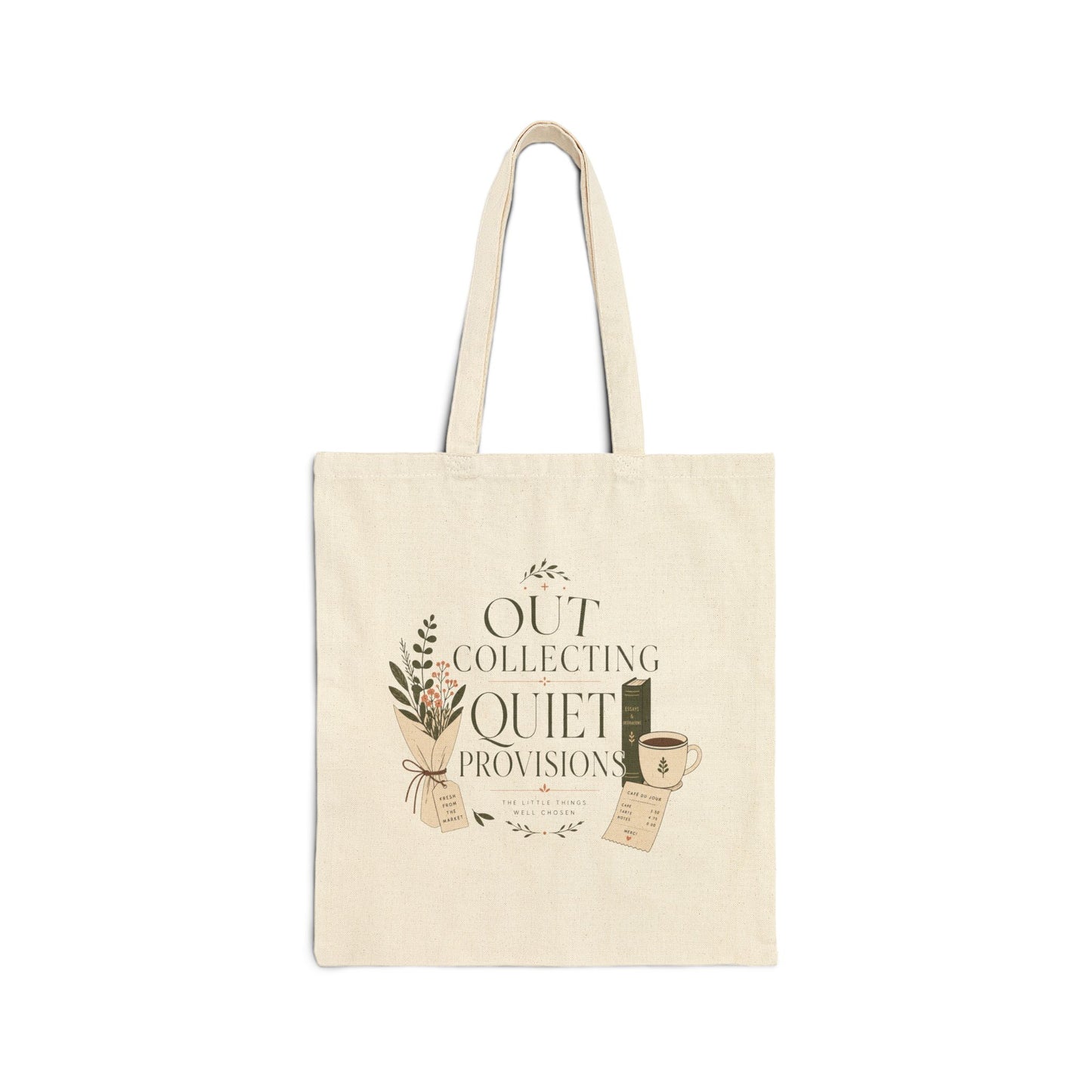 "Out Collecting Quiet Provisions" Tote