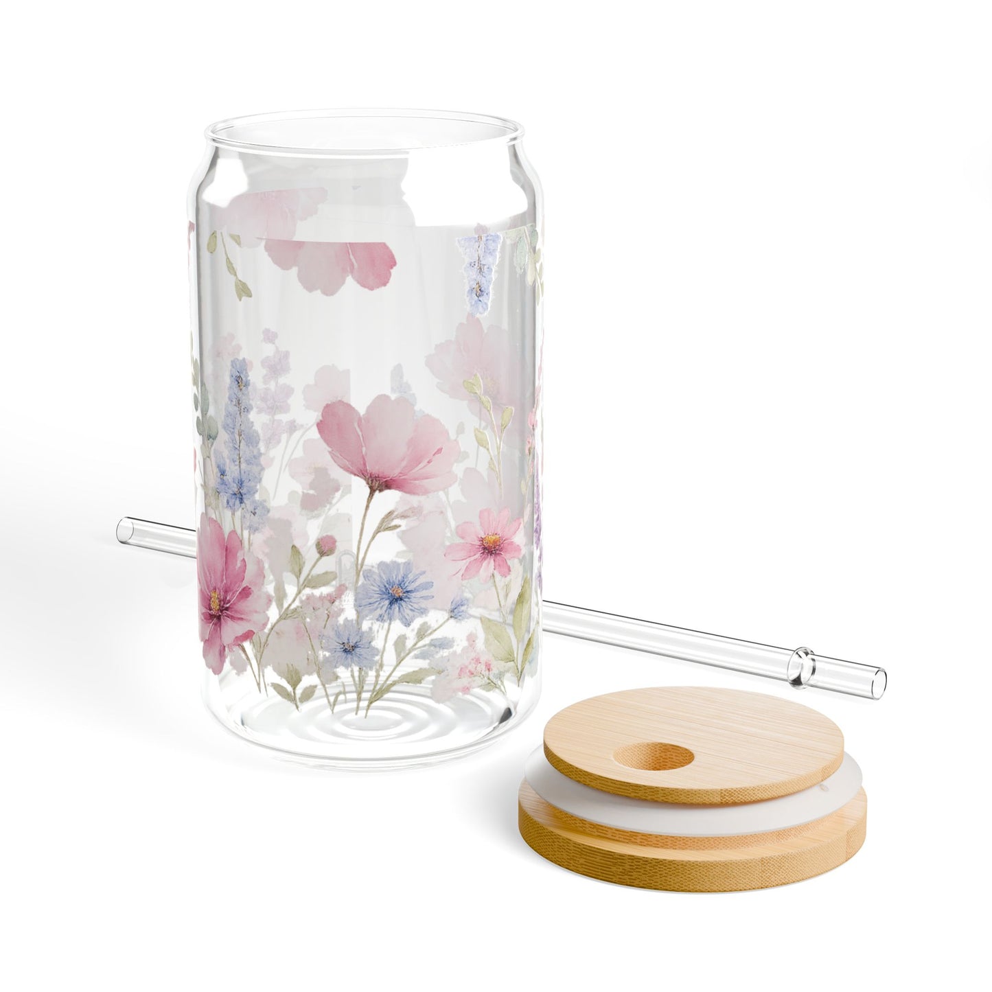 Pink Watercolor - Glass Can