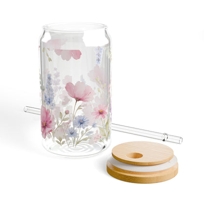 Pink Watercolor - Glass Can