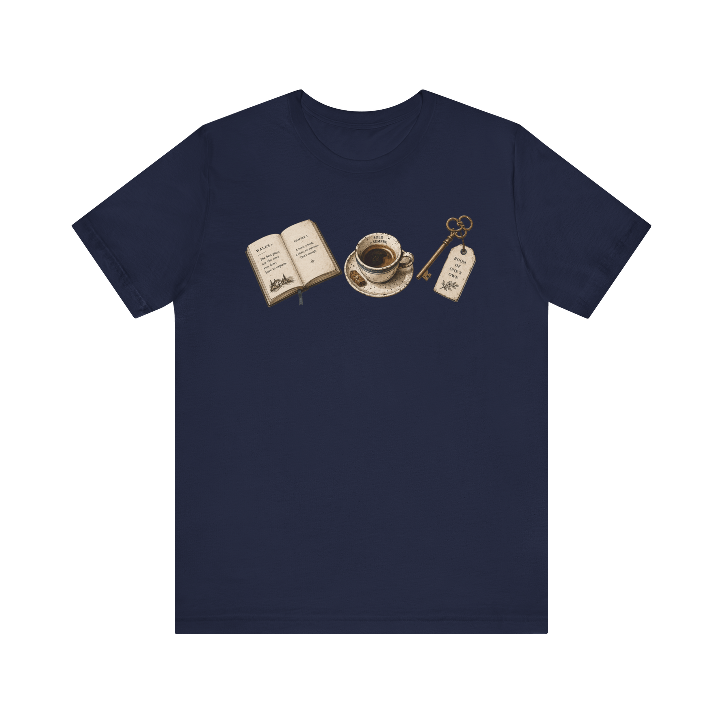 Book, Coffee, and Key T-Shirt