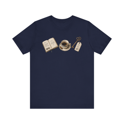 Book, Coffee, and Key T-Shirt