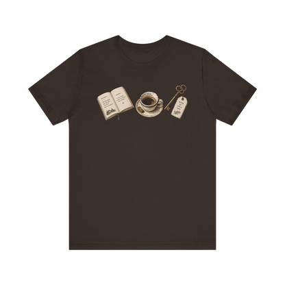 Book, Coffee, and Key T-Shirt