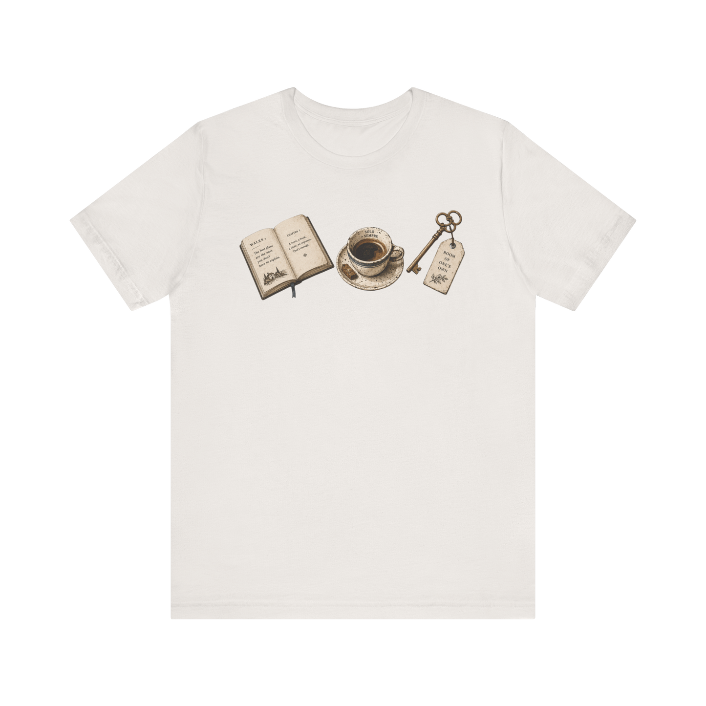 Book, Coffee, and Key T-Shirt