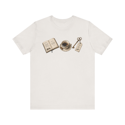 Book, Coffee, and Key T-Shirt