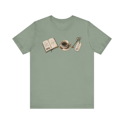 Book, Coffee, and Key T-Shirt