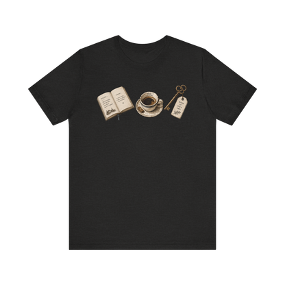 Book, Coffee, and Key T-Shirt