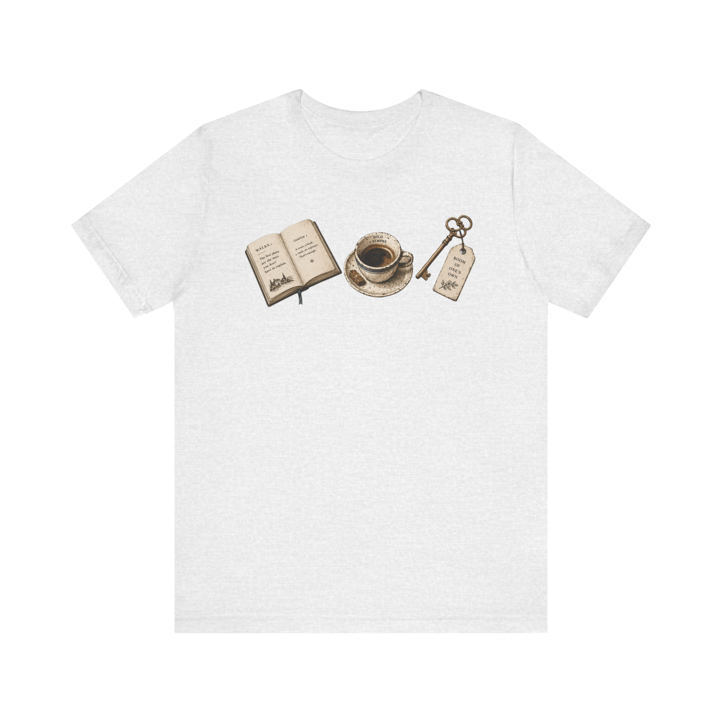 Book, Coffee, and Key T-Shirt