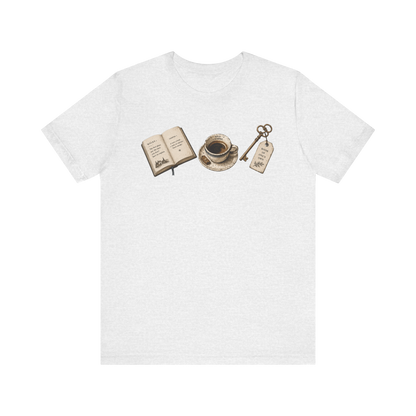 Book, Coffee, and Key T-Shirt
