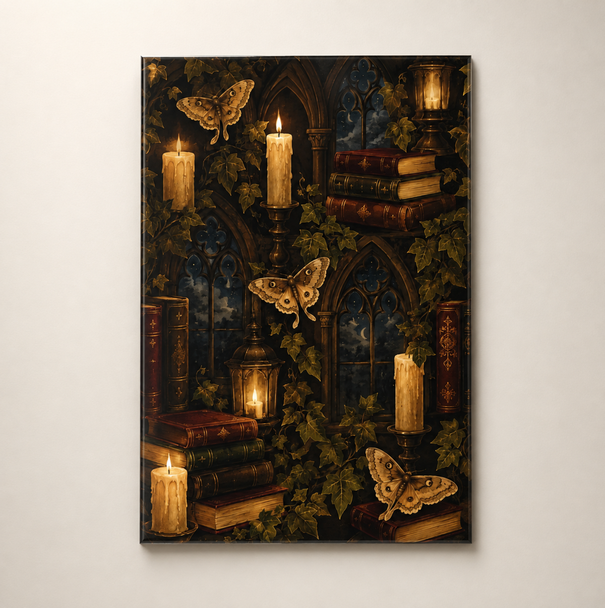 Library Candlelight - Acrylic Glass Art