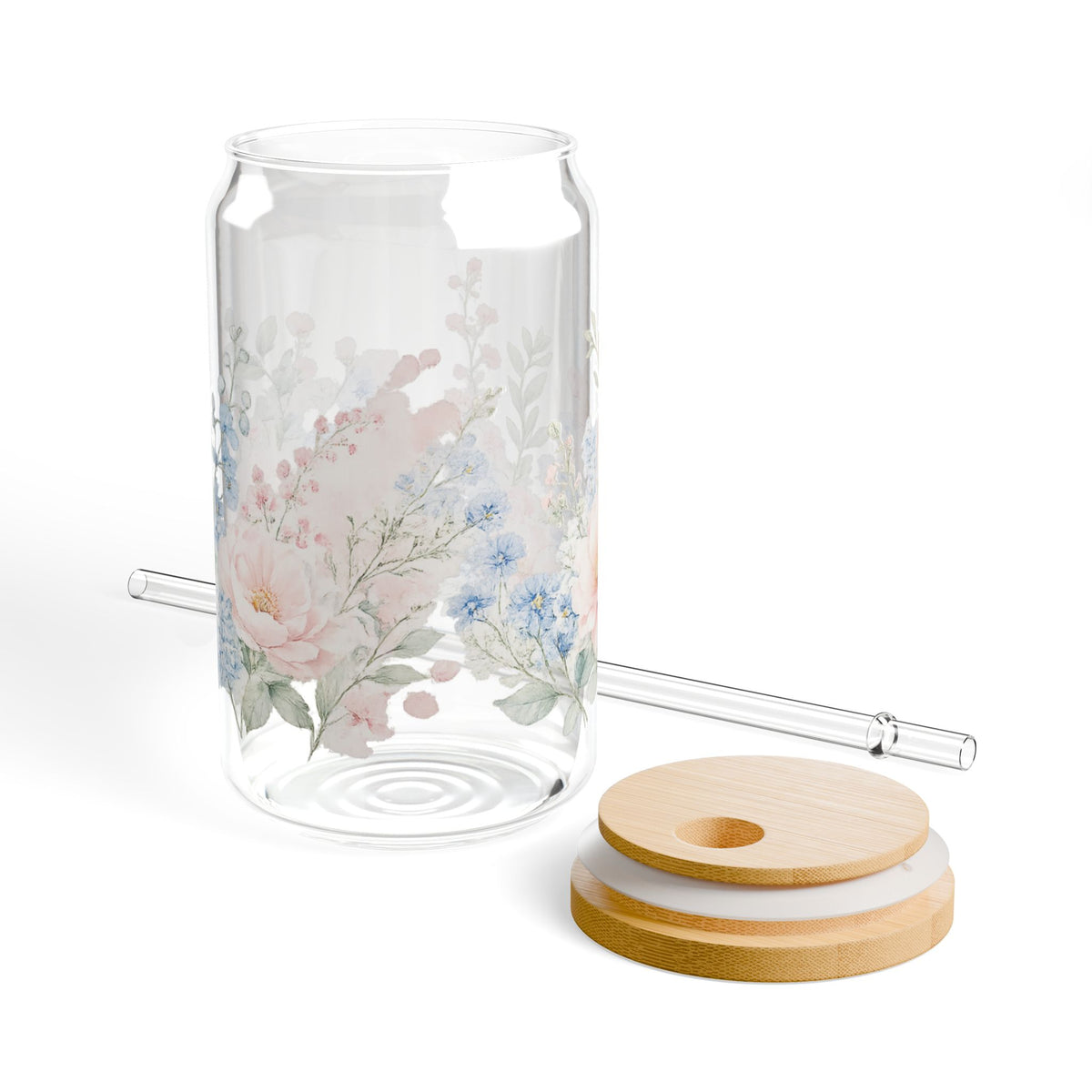 Blue Watercolor - Glass Can