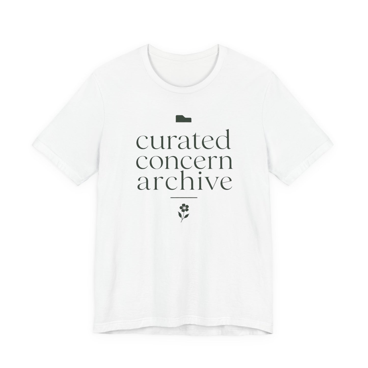Camiseta "Archivo de Preocupaciones Curadas"