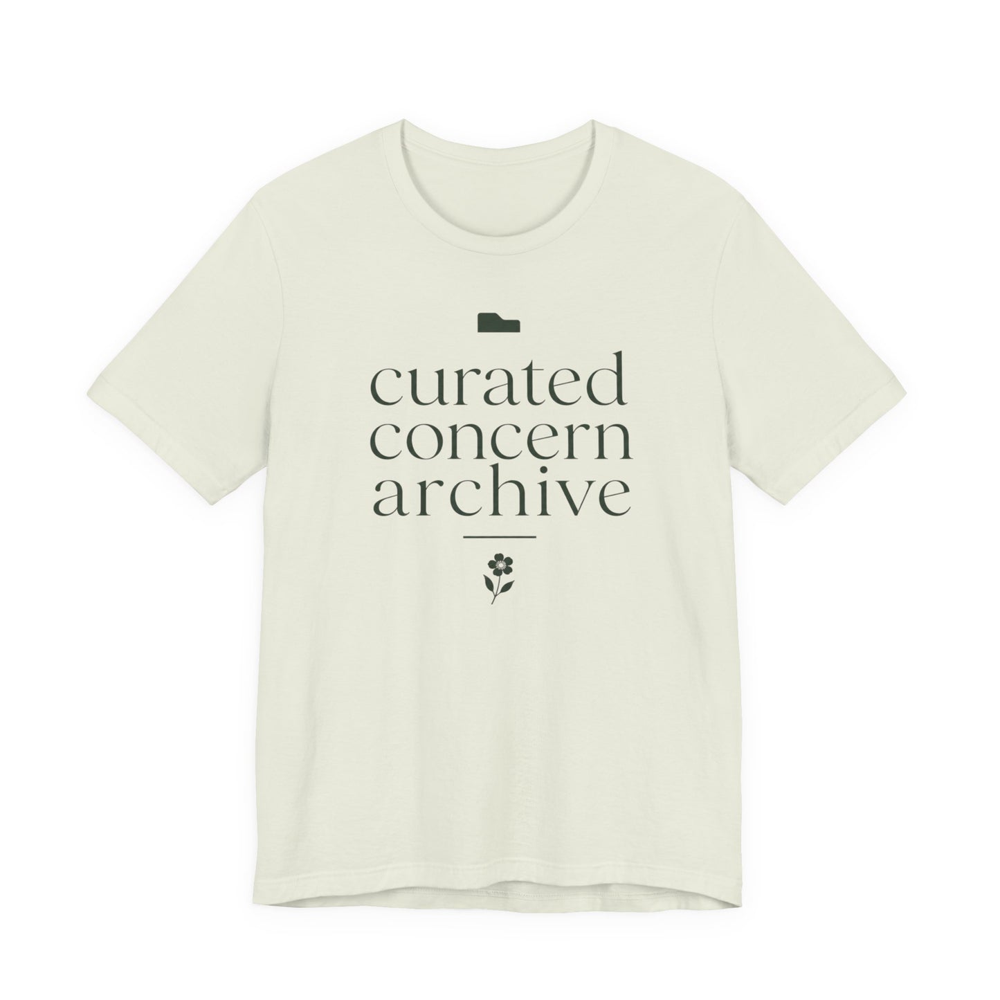 Camiseta "Archivo de Preocupaciones Curadas"