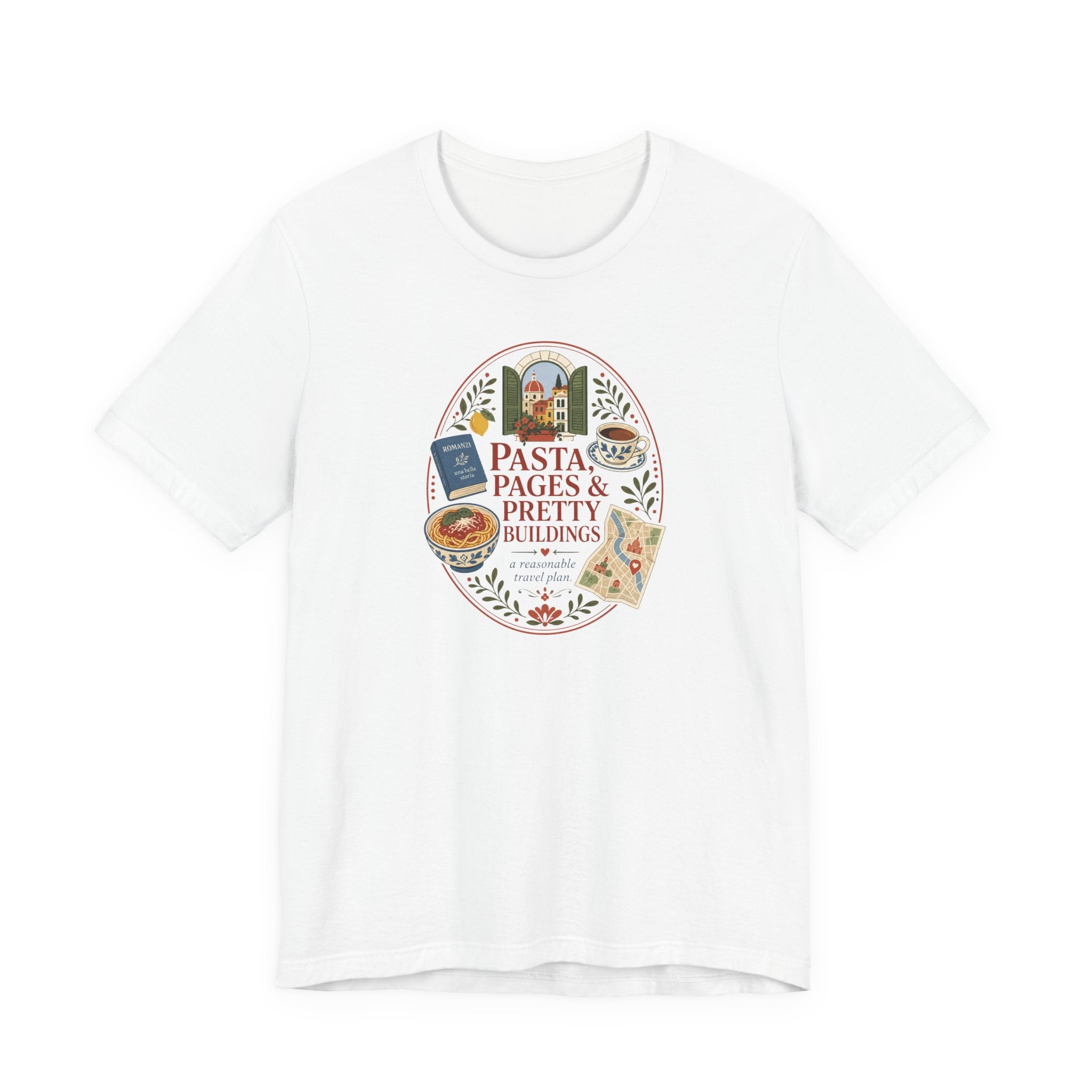 "Pasta, Pages, & Pretty Buildings" T-Shirt