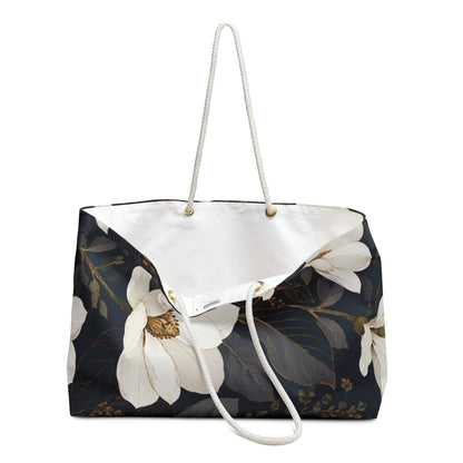 Flowered Gold & Black - Weekender Bag